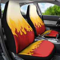 Japanese Kaen Pattern Car Seat Cover Flame Pillar Blazing Lion Heart - Wonder Print Shop