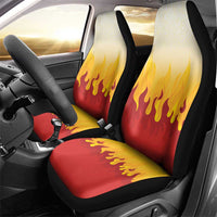 Japanese Kaen Pattern Car Seat Cover Flame Pillar Blazing Lion Heart - Wonder Print Shop
