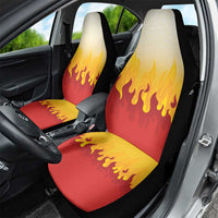 Japanese Kaen Pattern Car Seat Cover Flame Pillar Blazing Lion Heart - Wonder Print Shop