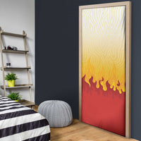 Japanese Kaen Pattern Door Cover Flame Pillar Blazing Lion Heart - Wonder Print Shop