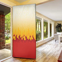 Japanese Kaen Pattern Door Cover Flame Pillar Blazing Lion Heart - Wonder Print Shop