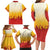 Japanese Kaen Pattern Family Matching Long Sleeve Bodycon Dress and Hawaiian Shirt Flame Pillar Blazing Lion Heart - Wonder Print Shop