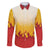 Japanese Kaen Pattern Family Matching Long Sleeve Bodycon Dress and Hawaiian Shirt Flame Pillar Blazing Lion Heart - Wonder Print Shop