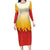 Japanese Kaen Pattern Family Matching Long Sleeve Bodycon Dress and Hawaiian Shirt Flame Pillar Blazing Lion Heart - Wonder Print Shop