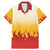 Japanese Kaen Pattern Family Matching Mermaid Dress and Hawaiian Shirt Flame Pillar Blazing Lion Heart - Wonder Print Shop