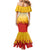 Japanese Kaen Pattern Family Matching Mermaid Dress and Hawaiian Shirt Flame Pillar Blazing Lion Heart - Wonder Print Shop