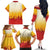 Japanese Kaen Pattern Family Matching Off The Shoulder Long Sleeve Dress and Hawaiian Shirt Flame Pillar Blazing Lion Heart - Wonder Print Shop