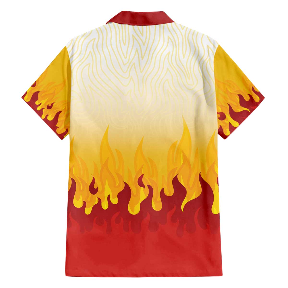Japanese Kaen Pattern Family Matching Off The Shoulder Long Sleeve Dress and Hawaiian Shirt Flame Pillar Blazing Lion Heart - Wonder Print Shop
