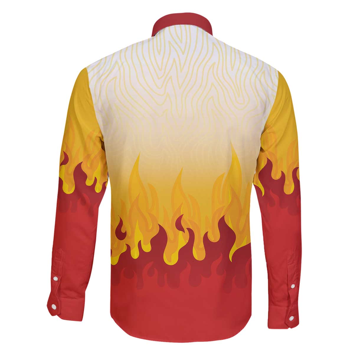 Japanese Kaen Pattern Family Matching Off The Shoulder Long Sleeve Dress and Hawaiian Shirt Flame Pillar Blazing Lion Heart - Wonder Print Shop