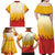 Japanese Kaen Pattern Family Matching Off Shoulder Maxi Dress and Hawaiian Shirt Flame Pillar Blazing Lion Heart - Wonder Print Shop