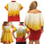 Japanese Kaen Pattern Family Matching Off Shoulder Short Dress and Hawaiian Shirt Flame Pillar Blazing Lion Heart - Wonder Print Shop