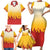 Japanese Kaen Pattern Family Matching Short Sleeve Bodycon Dress and Hawaiian Shirt Flame Pillar Blazing Lion Heart - Wonder Print Shop