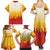 Japanese Kaen Pattern Family Matching Summer Maxi Dress and Hawaiian Shirt Flame Pillar Blazing Lion Heart - Wonder Print Shop