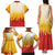 Japanese Kaen Pattern Family Matching Tank Maxi Dress and Hawaiian Shirt Flame Pillar Blazing Lion Heart - Wonder Print Shop