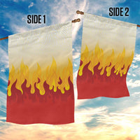 Japanese Kaen Pattern Garden Flag Flame Pillar Blazing Lion Heart - Wonder Print Shop