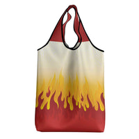Japanese Kaen Pattern Grocery Bag Flame Pillar Blazing Lion Heart - Wonder Print Shop