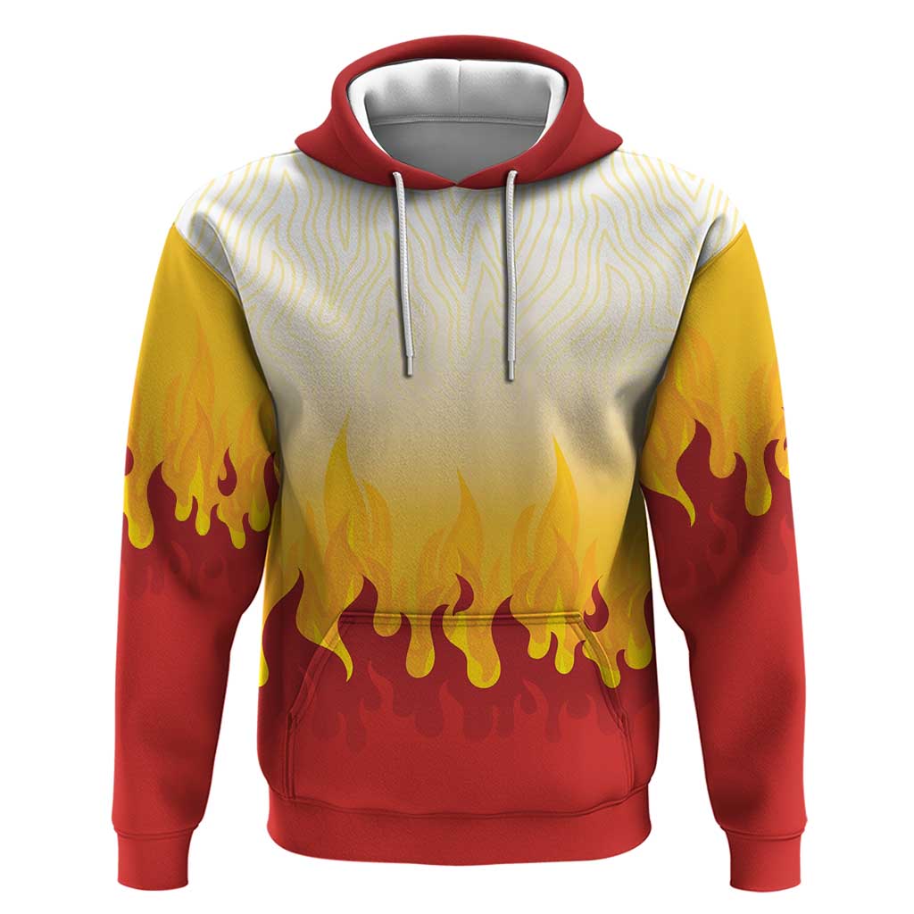 Japanese Kaen Pattern Hoodie Flame Pillar Blazing Lion Heart - Wonder Print Shop