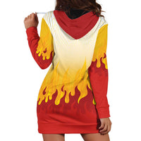Japanese Kaen Pattern Hoodie Dress Flame Pillar Blazing Lion Heart - Wonder Print Shop