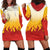 Japanese Kaen Pattern Hoodie Dress Flame Pillar Blazing Lion Heart - Wonder Print Shop