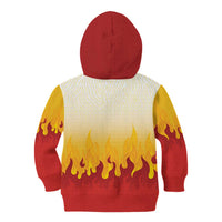 Japanese Kaen Pattern Kid Hoodie Flame Pillar Blazing Lion Heart - Wonder Print Shop
