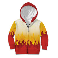 Japanese Kaen Pattern Kid Hoodie Flame Pillar Blazing Lion Heart - Wonder Print Shop