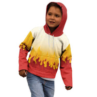 Japanese Kaen Pattern Kid Hoodie Flame Pillar Blazing Lion Heart - Wonder Print Shop