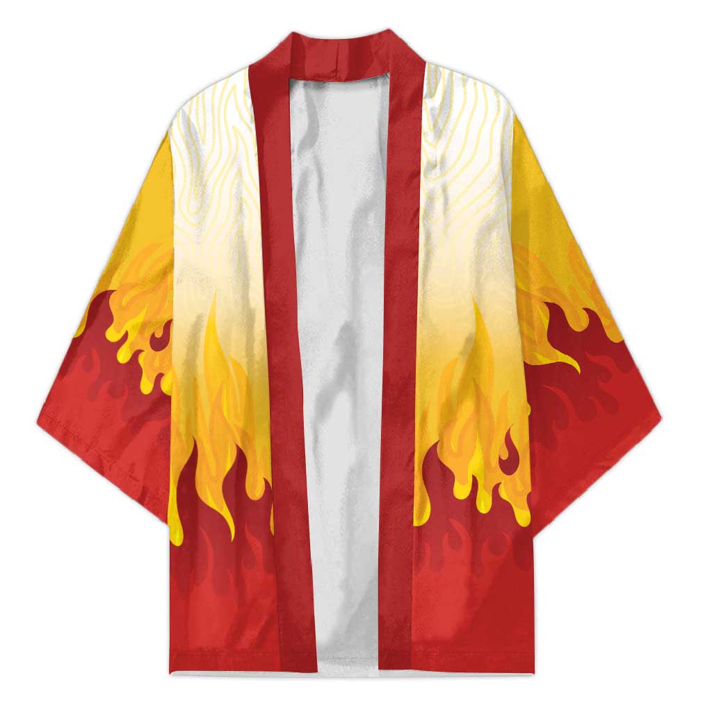 Japanese Kaen Pattern Kimono Flame Pillar Blazing Lion Heart - Wonder Print Shop