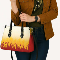 Japanese Kaen Pattern Leather Bag Flame Pillar Blazing Lion Heart - Wonder Print Shop