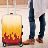 Japanese Kaen Pattern Luggage Cover Flame Pillar Blazing Lion Heart - Wonder Print Shop