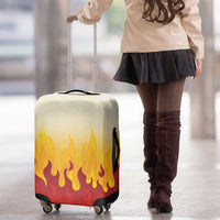 Japanese Kaen Pattern Luggage Cover Flame Pillar Blazing Lion Heart - Wonder Print Shop