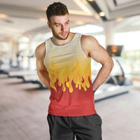 Japanese Kaen Pattern Men Tank Top Flame Pillar Blazing Lion Heart - Wonder Print Shop