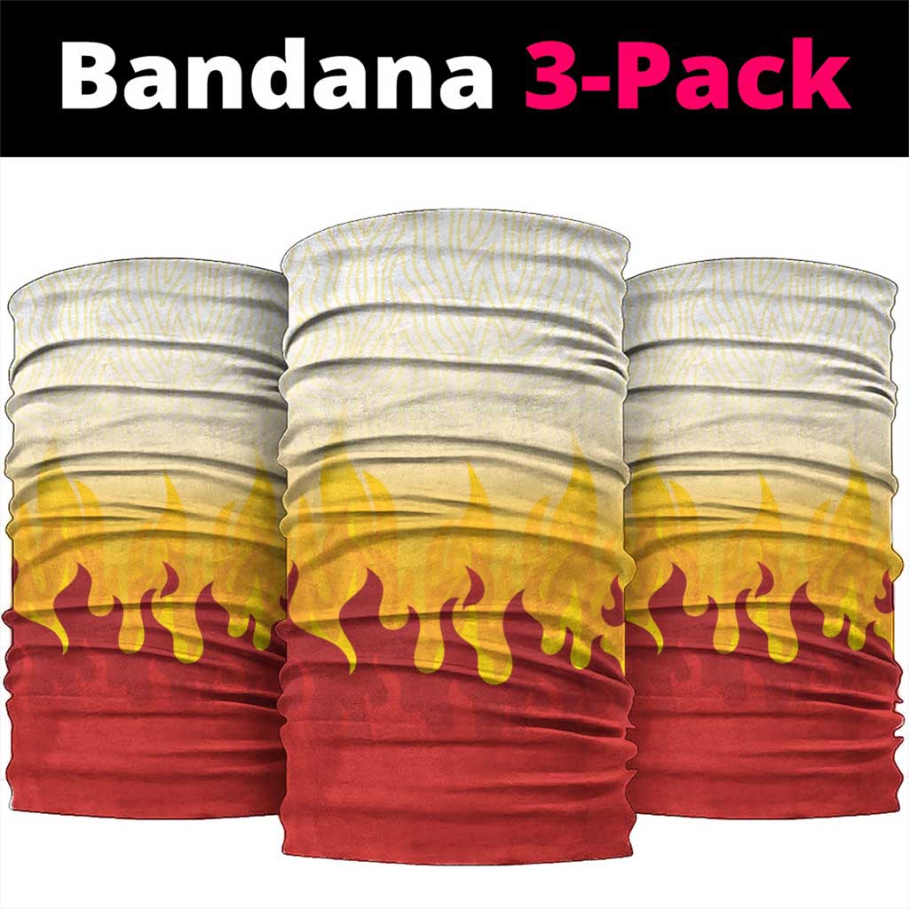 Japanese Kaen Pattern Neck Gaiter Flame Pillar Blazing Lion Heart - Wonder Print Shop