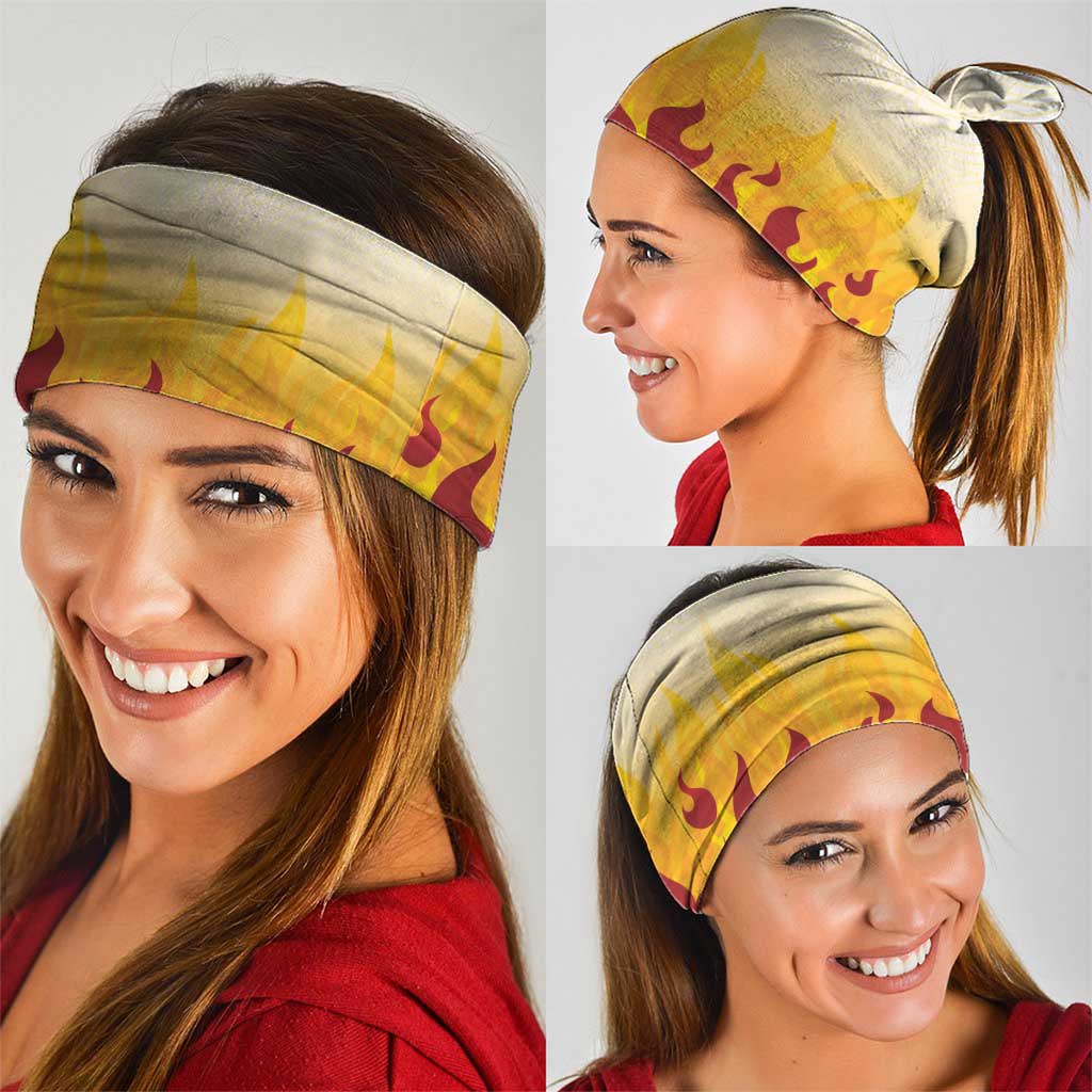 Japanese Kaen Pattern Neck Gaiter Flame Pillar Blazing Lion Heart - Wonder Print Shop