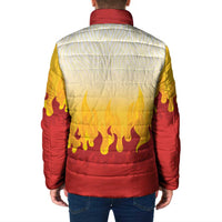 Japanese Kaen Pattern Padded Jacket Flame Pillar Blazing Lion Heart - Wonder Print Shop
