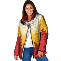 Japanese Kaen Pattern Padded Jacket Flame Pillar Blazing Lion Heart - Wonder Print Shop