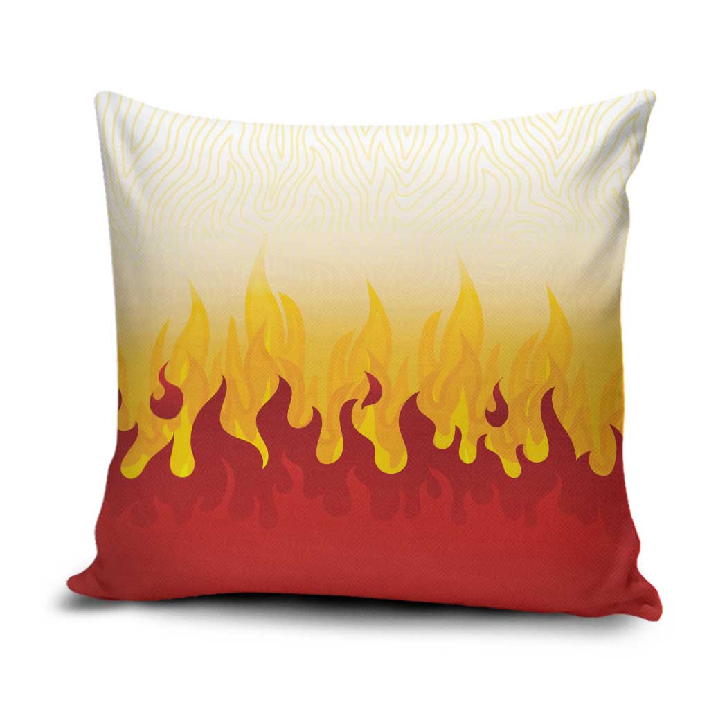 Japanese Kaen Pattern Pillow Cover Flame Pillar Blazing Lion Heart - Wonder Print Shop