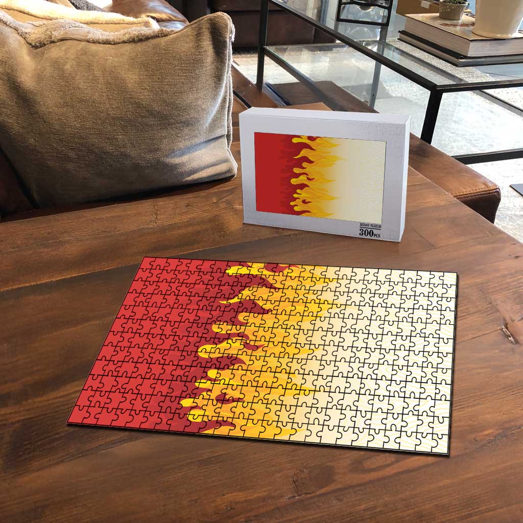 Japanese Kaen Pattern Puzzle Flame Pillar Blazing Lion Heart - Wonder Print Shop