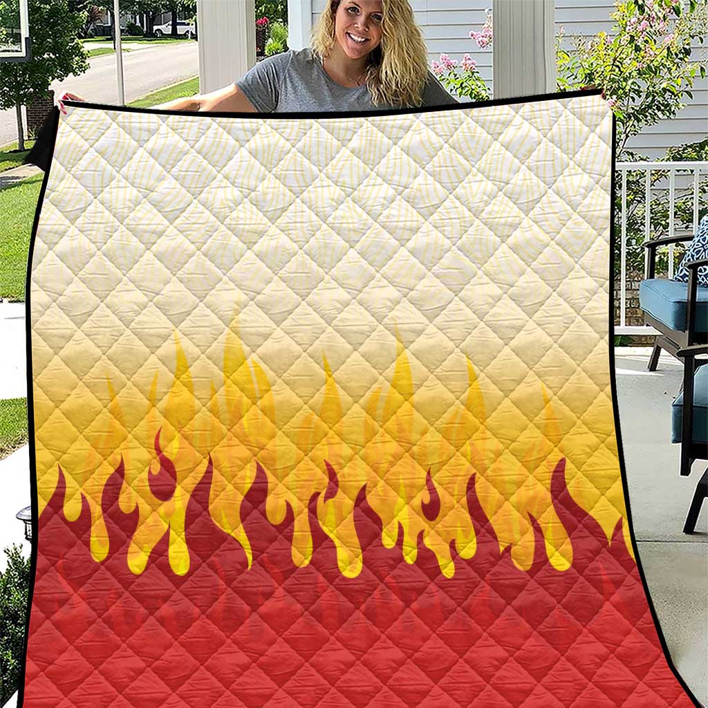 Japanese Kaen Pattern Quilt Flame Pillar Blazing Lion Heart - Wonder Print Shop