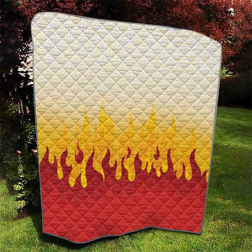 Japanese Kaen Pattern Quilt Flame Pillar Blazing Lion Heart - Wonder Print Shop