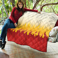 Japanese Kaen Pattern Quilt Flame Pillar Blazing Lion Heart - Wonder Print Shop