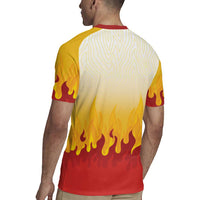 Japanese Kaen Pattern Rugby Jersey Flame Pillar Blazing Lion Heart - Wonder Print Shop