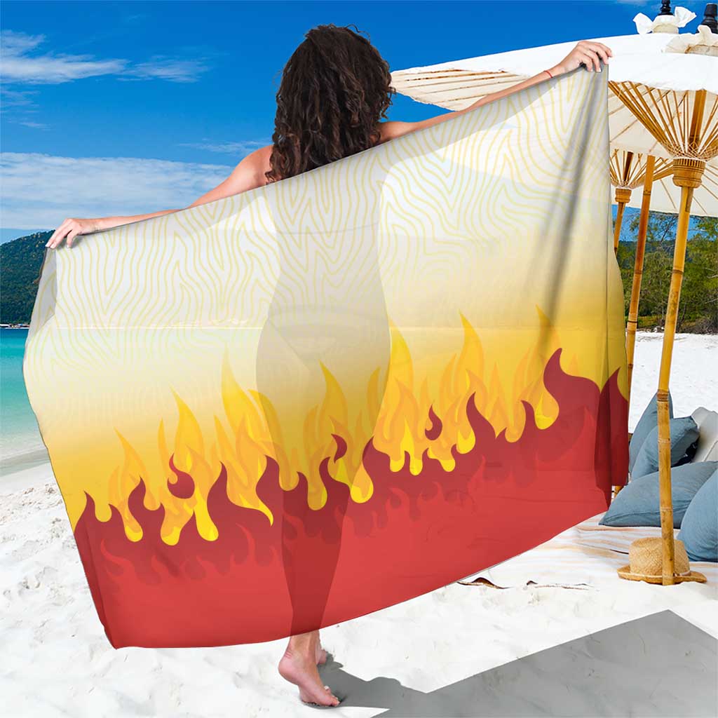 Japanese Kaen Pattern Sarong Flame Pillar Blazing Lion Heart - Wonder Print Shop