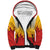 Japanese Kaen Pattern Sherpa Hoodie Flame Pillar Blazing Lion Heart - Wonder Print Shop