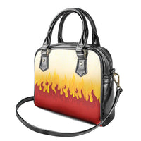 Japanese Kaen Pattern Shoulder Handbag Flame Pillar Blazing Lion Heart - Wonder Print Shop