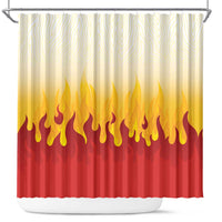Japanese Kaen Pattern Shower Curtain Flame Pillar Blazing Lion Heart - Wonder Print Shop