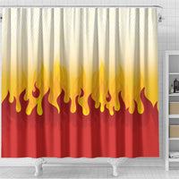 Japanese Kaen Pattern Shower Curtain Flame Pillar Blazing Lion Heart - Wonder Print Shop