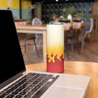 Japanese Kaen Pattern Skinny Tumbler Flame Pillar Blazing Lion Heart - Wonder Print Shop