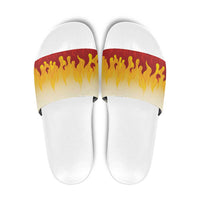 Japanese Kaen Pattern Slide Sandals Flame Pillar Blazing Lion Heart - Wonder Print Shop