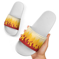 Japanese Kaen Pattern Slide Sandals Flame Pillar Blazing Lion Heart - Wonder Print Shop