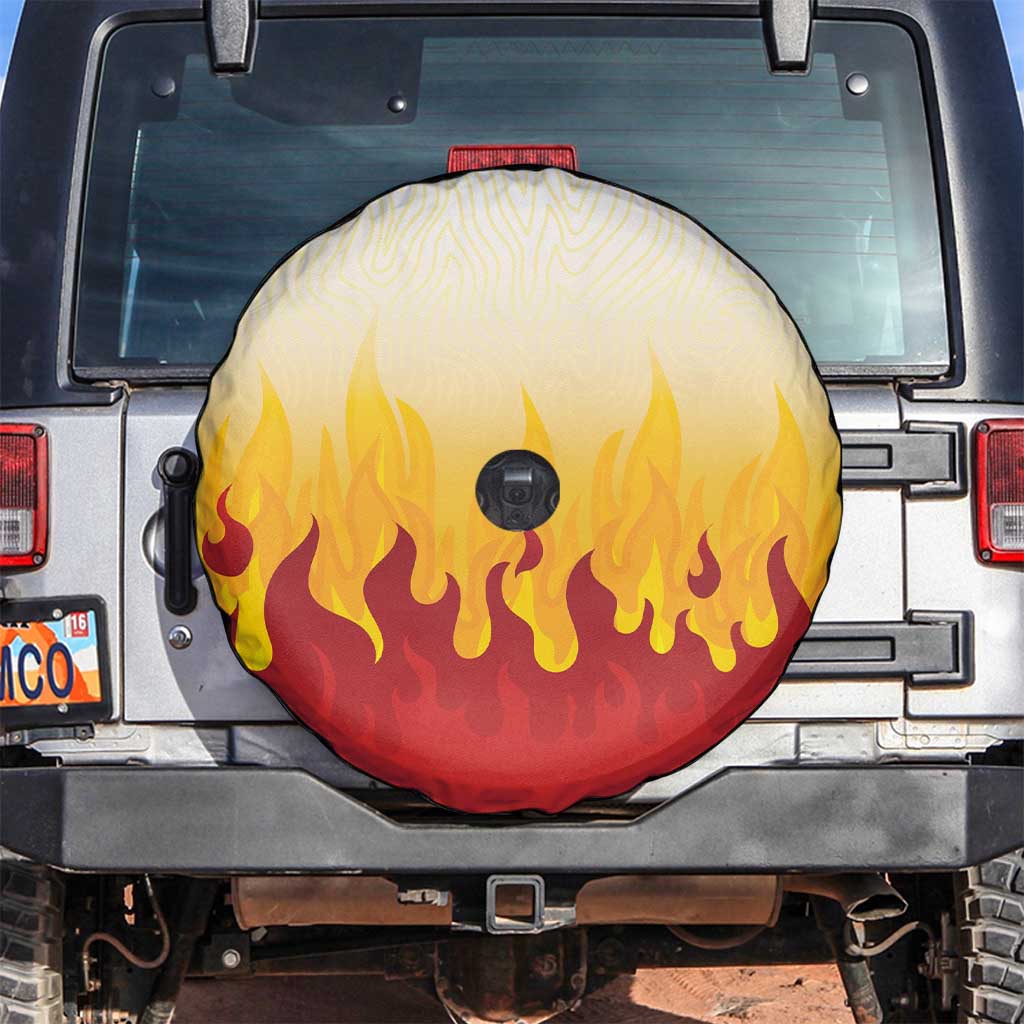 Japanese Kaen Pattern Spare Tire Cover Flame Pillar Blazing Lion Heart - Wonder Print Shop